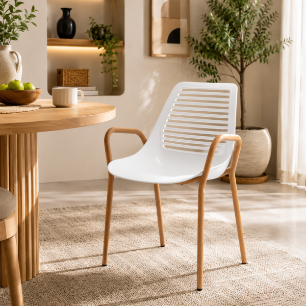 كرسي مفرد بلاستيك FY-601 WHITE
